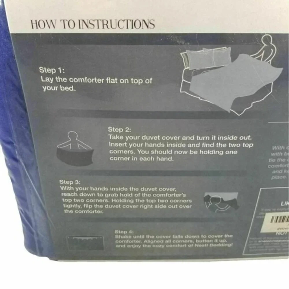California King Bedding‎ Duvet Cover 3 Piece Set Navy Soft Microfiber New